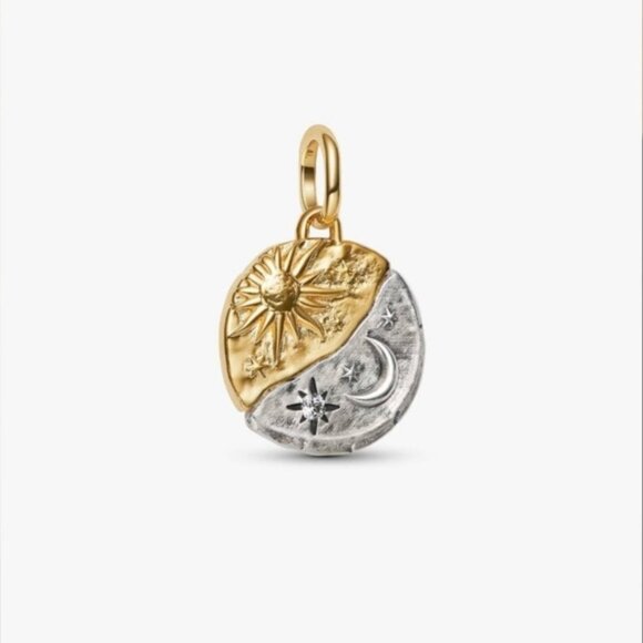 Pandora Jewelry - Authentic Pandora Sun and Moon Medallion CharmSterling silver, 14k gold plating